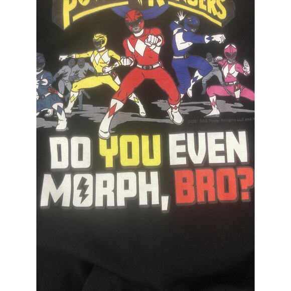 Power Rangers Do You Even Morph Bro T‑Shirt Mighty Morphin  Men's XLT ‎ Black - Picture 8 of 8
